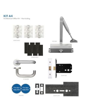 Click Here To Enlarge This Photo Of KITA4-FDP-A4 - Zoo Hardware A4 Architectural Office FD30 Fire Door Pack &lpar;Non Locking with Lever Handle&rpar;