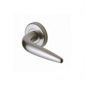 SC-1012-SC M&period;Marcus Sorrento Door Handle Lever Latch on Round Rose Goccia Design Satin Chrome Finish