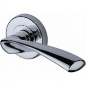 SC-2042-PC M&period;Marcus Sorrento Door Handle Lever Latch on Round Rose Treviso Design Polished Chrome Finish