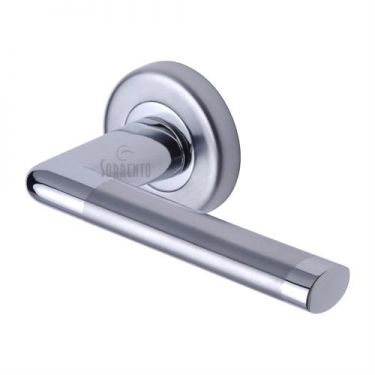 Click Here To Enlarge This Photo Of SC-2352-AP M&period;Marcus Sorrento Door Handle Lever Latch on Round Rose Lena Design Apollo Finish