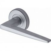 SC-3450-SC M&period;Marcus Sorrento Door Handle Lever Latch on Round Rose Swift Design Satin Chrome Finish
