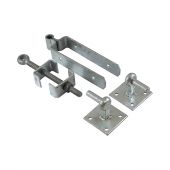 TIMCO AFHP300G - Galvanised Adjustable Fieldgate Hinge Set with Hook on Plate to suit 900-1200mm Wide Gates