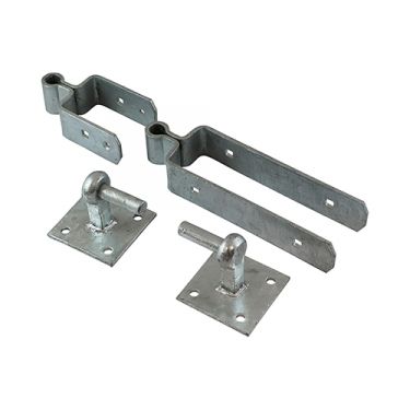 Click Here To Enlarge This Photo Of TIMCO DSFH300G - Galvanised Double Strap Fieldgate Hinge Set with Hook on Plate to suit 900-1200mm Wide Gates