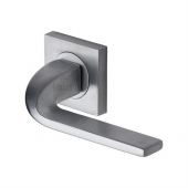 SC-3788-SC M&period;Marcus Sorrento Door Handle Lever Latch on Round Rose Stanford Design Satin Chrome Finish