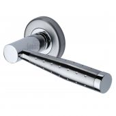 SC-3875-AP M&period;Marcus Sorrento Door Handle Lever Latch on Round Rose Roda Design Apollo Finish