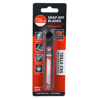 Click Here To Enlarge This Photo Of TIMCO UBSNAP9 80 x 9 x 0&period;6mm Snap Off Utility Knife Blades &lpar;10pcs&rpar;
