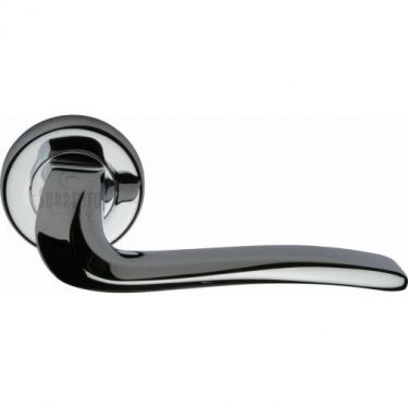Click Here To Enlarge This Photo Of SC-4262-PC M&period;Marcus Sorrento Door Handle Lever Latch on Round Rose Capri Design Polished Chrome Finish