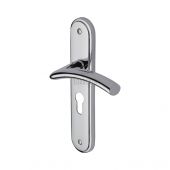 SC-4348-PC M&period;Marcus Sorrento Door Handle For Euro Profile Plate Tosca Design Polished Chrome Finish