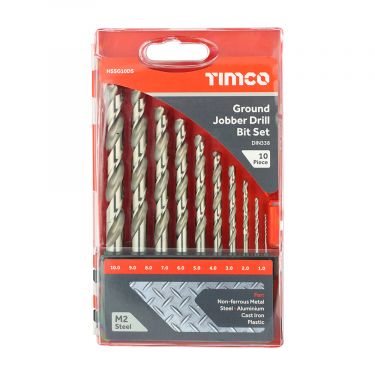 Click Here To Enlarge This Photo Of TIMCO HSSG10DS - 10pc HSS M2 Ground Jobber Drill Bit Set