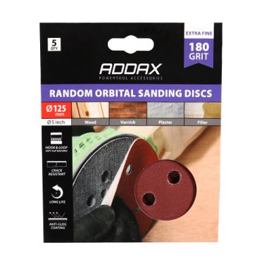 Click Here To Enlarge This Photo Of TIMCO 231200 - P180 Grit 125mm Random Orbital Sanding Discs &lpar;5pcs&rpar;