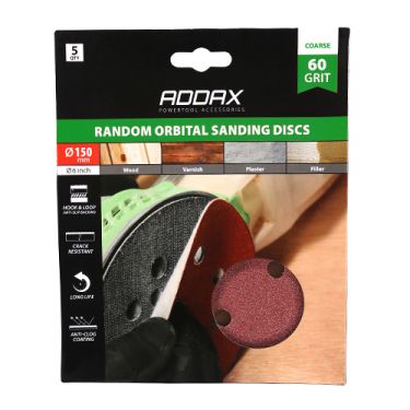 Click Here To Enlarge This Photo Of TIMCO 231084 - P60 Grit 150mm Random Orbital Sanding Discs &lpar;5pcs&rpar;