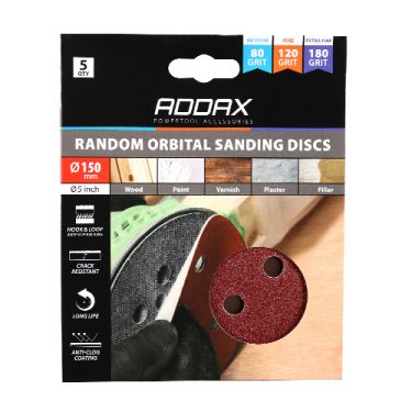 Click Here To Enlarge This Photo Of TIMCO 231859 - Assorted Grit 150mm Random Orbital Sanding Discs &lpar;5pcs&rpar;