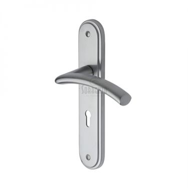 Click Here To Enlarge This Photo Of SC-4350-SC M&period;Marcus Sorrento Door Handle Lever Lock Tosca Design Satin Chrome Finish