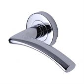 SC-4352-PC M&period;Marcus Sorrento Door Handle Lever Latch on Round Rose Tosca Design Polished Chrome Finish