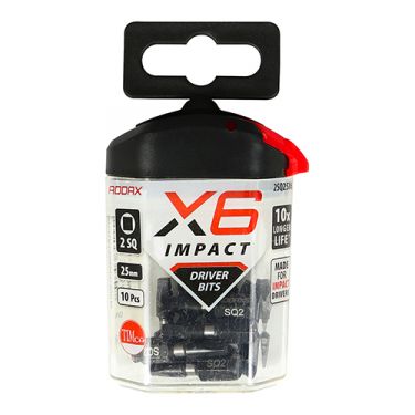 Click Here To Enlarge This Photo Of TIMCO 2SQ25X6 - X6 Impact Square Driver Bits No&period;2 x 25mm &lpar;10pcs&rpar;