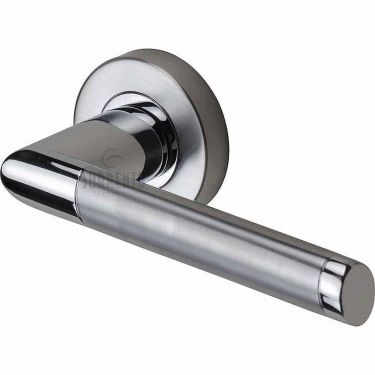 Click Here To Enlarge This Photo Of SC-4692-AP M&period;Marcus Sorrento Door Handle Lever Latch on Round Rose Mercury Design Apollo Finish