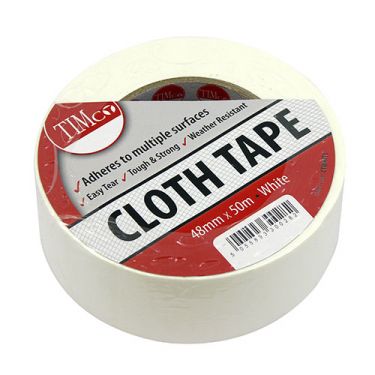 Click Here To Enlarge This Photo Of TIMCO CTWHITE - 48mm x 50m White Cloth Tape