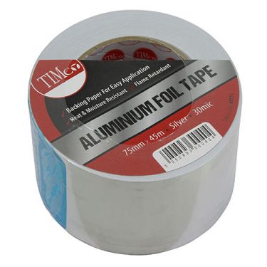 Click Here To Enlarge This Photo Of TIMCO AFT75 - 75mm x 45m Aluminium Foil Tape