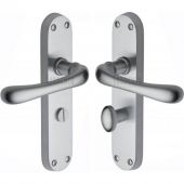 SC-6330-SC M&period;Marcus Sorrento Door Handle For Bathroom Donna Design Satin Chrome Finish