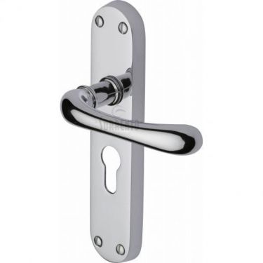 Click Here To Enlarge This Photo Of SC-6348-PC M&period;Marcus Sorrento Door Handle For Euro Profile Plate Donna Design Polished Chrome Finish