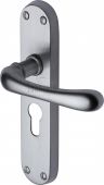 SC-6348-SC M&period;Marcus Sorrento Door Handle For Euro Profile Plate Donna Design Satin Chrome Finish
