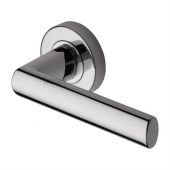 SC-6420-PC M&period;Marcus Sorrento Door Handle Lever Latch on Round Rose Milan Design Polished Chrome Finish