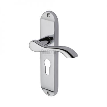 Click Here To Enlarge This Photo Of SC-7348-PC M&period;Marcus Sorrento Door Handle For Euro Profile Plate Aurora Design Polished Chrome Finish