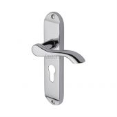 SC-7348-PC M&period;Marcus Sorrento Door Handle For Euro Profile Plate Aurora Design Polished Chrome Finish