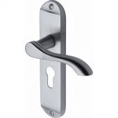 SC-7348-SC M&period;Marcus Sorrento Door Handle For Euro Profile Plate Aurora Design Satin Chrome Finish