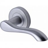 SC-7352-SC M&period;Marcus Sorrento Door Handle Lever Latch on Round Rose Aurora Design Satin Chrome Finish