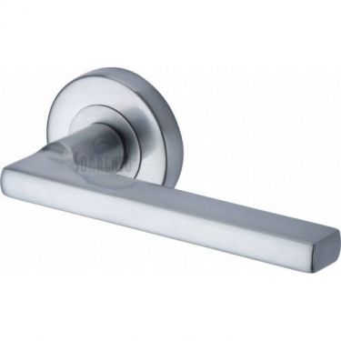 Click Here To Enlarge This Photo Of SC-7580-SC M&period;Marcus Sorrento Door Handle Lever Latch Vector Design Satin Chrome Finish