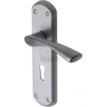 Click Here To Enlarge This Photo Of SC-7600-SC M&period;Marcus Sorrento Door Handle Lever Lock Atlanta Design Satin Chrome Finish