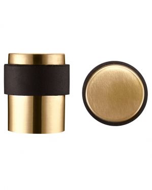 Click Here To Enlarge This Photo Of ZAS85-FSB - Zoo Hardware Floor Mounted Round Collared Door Stop with Flat Top &lpar;35mm dia&rpar; Favo Satin Brass