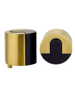 Click Here To Enlarge This Photo Of ZAS86-PVDSB - Zoo Hardware Large Round Floor Mounted Door Stop &lpar;40mm dia&rpar; PVD Satin Brass
