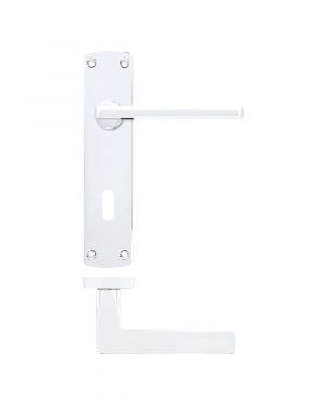 Click Here To Enlarge This Photo Of ZPA011-CP - Zoo Hardware Stanza 'Leon' Lever Handles on Lock Backplate - Polished Chrome &lpar;Contract Range&rpar;
