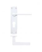 ZPA011EP-CP - Zoo Hardware Stanza 'Leon' Lever Handles on Euro Profile Backplate - Polished Chrome &lpar;Contract Range&rpar;