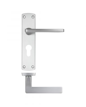 Click Here To Enlarge This Photo Of ZPA011EP-SC - Zoo Hardware Stanza 'Leon' Lever Handles on Euro Profile Backplate - Satin Chrome &lpar;Contract Range&rpar;