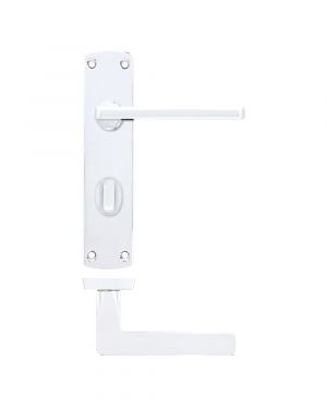 Click Here To Enlarge This Photo Of ZPA013-CP - Zoo Hardware Stanza 'Leon' Lever Handles on Bathroom Backplate - Polished Chrome &lpar;Contract Range&rpar;