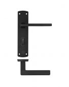 ZPA013-MB - Zoo Hardware Stanza 'Leon' Lever Handles on Bathroom Backplate - Matt Black &lpar;Contract Range&rpar;