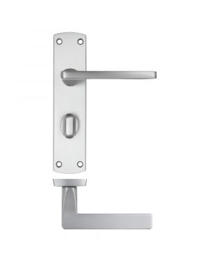 Click Here To Enlarge This Photo Of ZPA013-SC - Zoo Hardware Stanza 'Leon' Lever Handles on Bathroom Backplate - Satin Chrome &lpar;Contract Range&rpar;