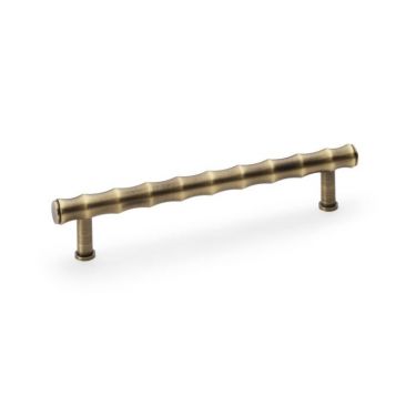 Click Here To Enlarge This Photo Of AW809B-160-AB - Alexander & Wilks Crispin Bamboo T-bar Cupboard Pull Handle - Antique Brass