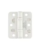 ZHSS7667R-PCW - Zoo Hardware Grade 11 CE Fire Rated Ball Bearing Hinges &lpar;Radius&rpar; 76 x 67 x 2&period;5mm - Powder Coated White