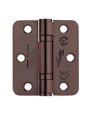 Click Here To Enlarge This Photo Of ZHSS7667R-ETB - Zoo Hardware Grade 11 CE Fire Rated Ball Bearing Hinges &lpar;Radius&rpar; 76 x 67 x 2&period;5mm - Etna Bronze
