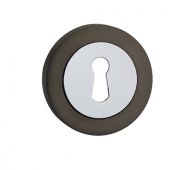 FGESC-GMG - Fortessa Gotham Round Keyhole Escutcheons &lpar;Gun Metal Grey&sol;Polished Chrome&rpar;