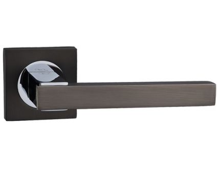 Click Here To Enlarge This Photo Of FGOGRA-GMG - Fortessa Gotham 'Gravity' Door Handle on Square Rose &lpar;Gun Metal Grey&sol;Polished Chrome&rpar;