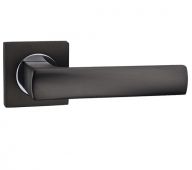 FGOOME-GMG - Fortessa Gotham 'Omega' Door Handle on Square Rose &lpar;Gun Metal Grey&sol;Polished Chrome&rpar;