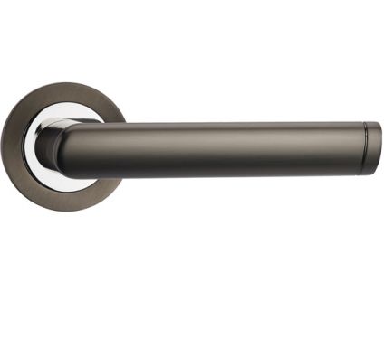 Click Here To Enlarge This Photo Of FGOSPE-GMG - Fortessa Gotham 'Spectre' Door Handle on Round Rose &lpar;Gun Metal Grey&sol;Polished Chrome&rpar;