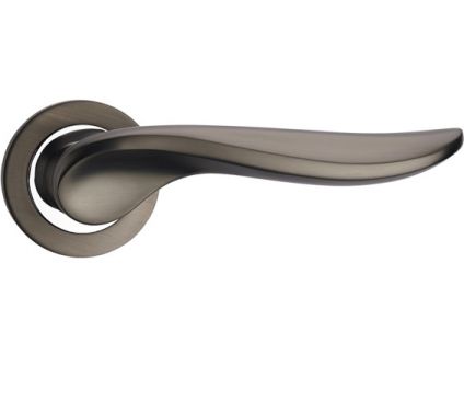 Click Here To Enlarge This Photo Of FGOVUL-GMG - Fortessa Gotham 'Vulcan' Door Handle on Round Rose &lpar;Gun Metal Grey&sol;Polished Chrome&rpar;