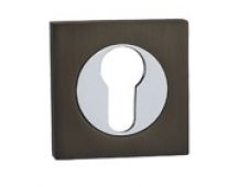 FGSEESC-GMG - Fortessa Gotham Square Euro Profile Escutcheons &lpar;Gun Metal Grey&sol;Polished Chrome&rpar;