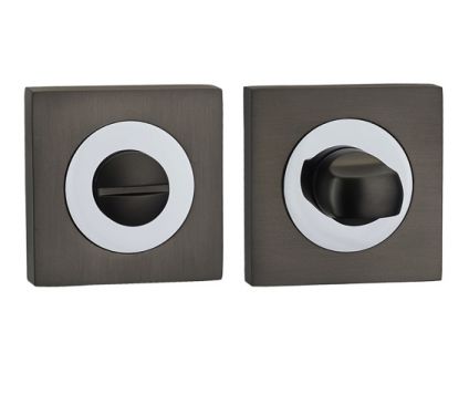 Click Here To Enlarge This Photo Of FGWCSTT-GMG - Fortessa Gotham Square Bathroom Turn & Release &lpar;Gun Metal Grey&sol;Polished Chrome&rpar;